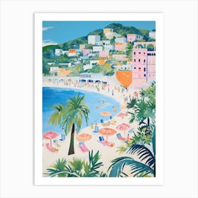 Ischia   Italy Beach Club Lido Watercolour 4 Art Print