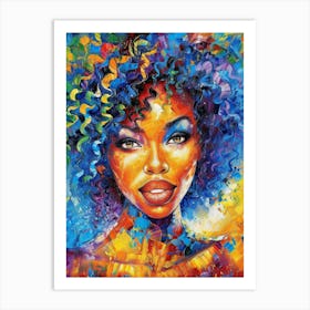 African Woman With Colorful Hair Art Print