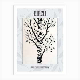 Birch Tree Simple Geometric Nature Stencil 2 Poster Art Print