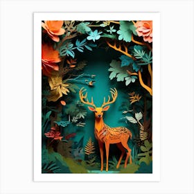 Deer In The Forest 4 Art Print