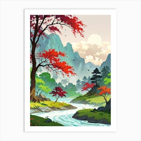 Asian Landscape 4 Art Print