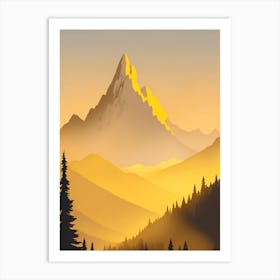 Misty Mountains Vertical Composition In Yellow Tone 21 Art Print