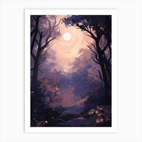 Moonlight In The Forest 3 Art Print