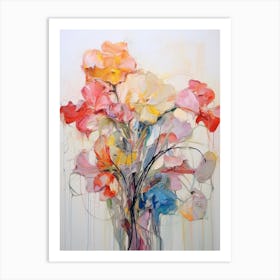 Abstract Flower Painting Carnation 3 Art Print