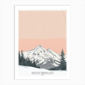 Mount Bierstadt Usa Color Line Drawing 3 Poster Art Print