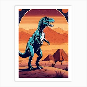 T-Rex In The Desert Art Print