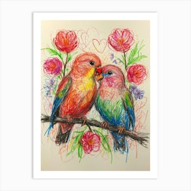 Lovebirds 1 Art Print