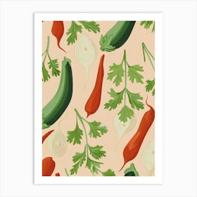 Vegetables & Herbs Pattern 2 Art Print
