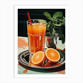 Orange Juice Vintage Cookbook Style 3 Art Print