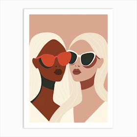 Two Women In Sunglasses 3 Art Print