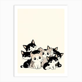 Kawaii Kittens Art Print