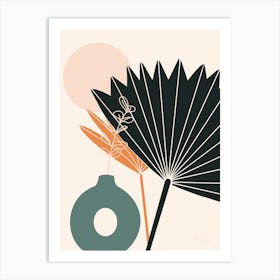 Paper Palms Vase Art Print