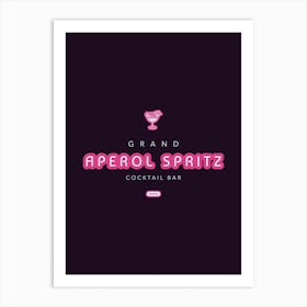 Aperol Spritz Orange & Neon - Aperol, Spritz, Aperol spritz, Cocktail, Orange, Drink Art Print