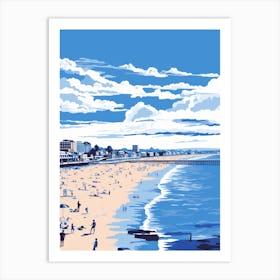 A Screen Print Of Broadstairs Beach Kent 2 Art Print