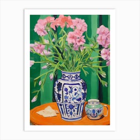 Flowers In A Vase Still Life Painting Phlox 3 Art Print