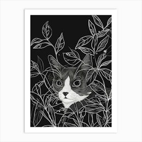 Snowshoe Cat Minimalist Illustration 2 Art Print