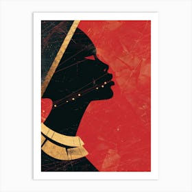 Silhouette Of African Woman 14 Art Print