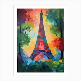 Eiffel Tower Paris France David Hockney Style 20 Art Print