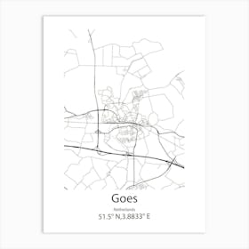 Goes,Netherlands Minimalist Map Art Print