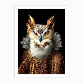 Lady Veronica The Owl With A Plan Pet Portraits Art Print