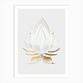 White Lotus Retro Minimal 1 Art Print