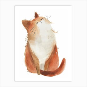 Turkish Van Cat Clipart Illustration 6 Art Print