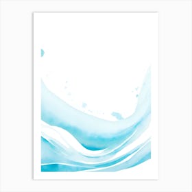 Blue Ocean Wave Watercolor Vertical Composition 16 Art Print