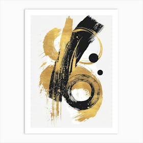 Gold Brushstrokes Canvas Print 1 Art Print