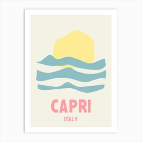 Capri, Italy, Graphic Style Poster 4 Art Print