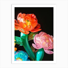 Bright Inflatable Flowers Peony 4 Art Print