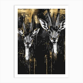 Antelopes Canvas Print Art Print