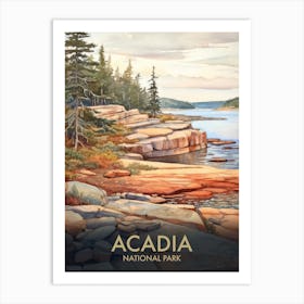 Acadia National Park Vintage Travel Poster 8 Art Print