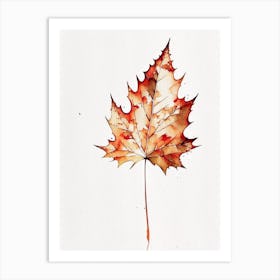 Sugar Maple Leaf Minimalist Watercolour 1 Art Print