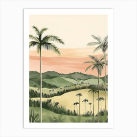 Palm Trees At Sunset Art Print