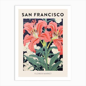 San Francisco United States Botanical Flower Market Poster Art Print