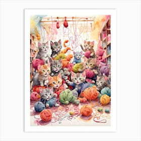 Cute And Funny Kittens Art Print