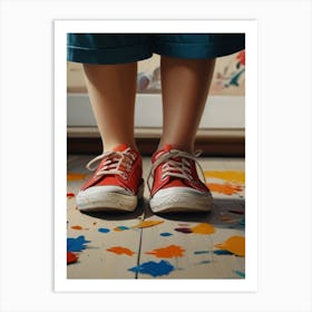 Red Shoes On The Floor Art Print