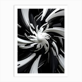 Oscillation Abstract Black And White 7 Art Print