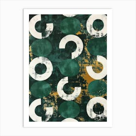 'Green Circles' 1 Art Print