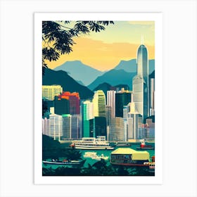 Hong Kong Victoria Harbour Hong Kong Vintage Poster harbour Art Print
