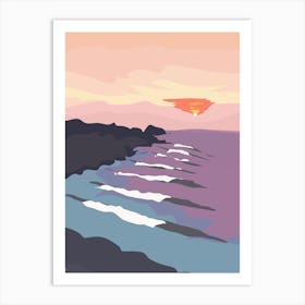 Chicama, Peru Ocean Waves at Sunset Art Print