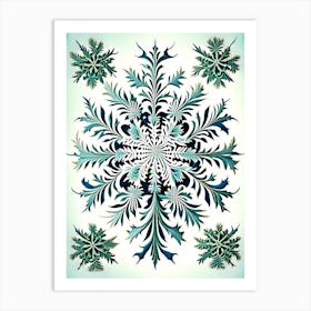 Irregular Snowflakes, Snowflakes, Vintage Botanical 1 Art Print