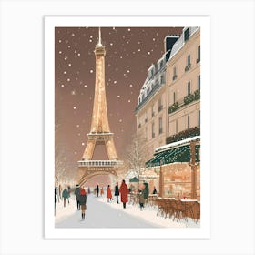 Paris In Winter Christmas İn Paris Art Print