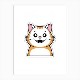 Cute Cat Sticker Art Print