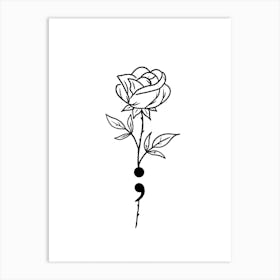 Rose Semicolon Art Print