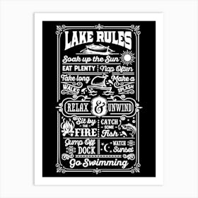 Lake Rules 1 Art Print