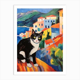 Painting Of A Cat In Budva Montenegro 2 Art Print