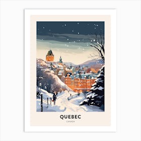 Winter Night  Travel Poster Quebec City Canada 1 Art Print