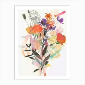 Prairie Clover 3 Collage Flower Bouquet Art Print