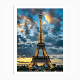 Eiffel Tower At Sunset 2 Art Print